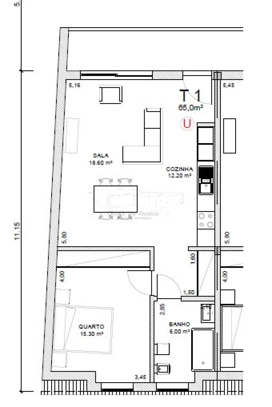Apartamento T1 para Venda em O. Azeméis, Riba-Ul, Ul, Macinhata Seixa, Madail Planta 1