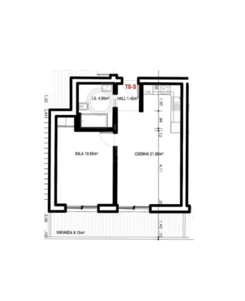Apartamento T1 para Venda em Altura