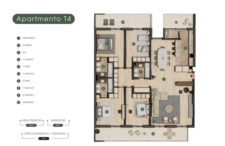Apartamento T4 para Venda em Oliveira do Douro Planta 1