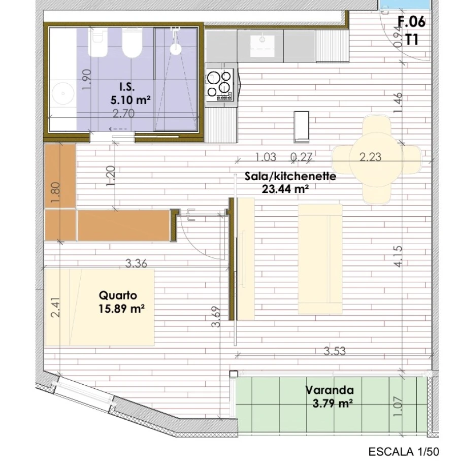 Apartamento T1 para Venda em Matosinhos e Leça da Palmeira Planta 1
