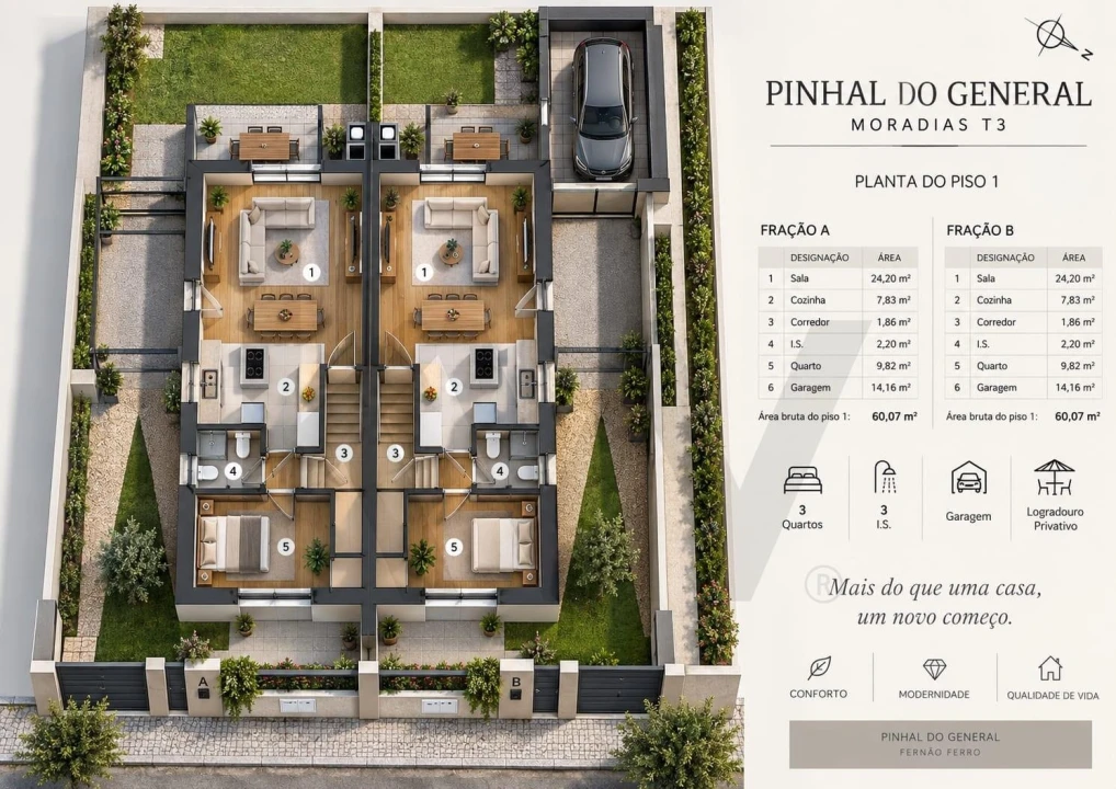 Moradia T3 para Venda em Fernao Ferro Foto 3