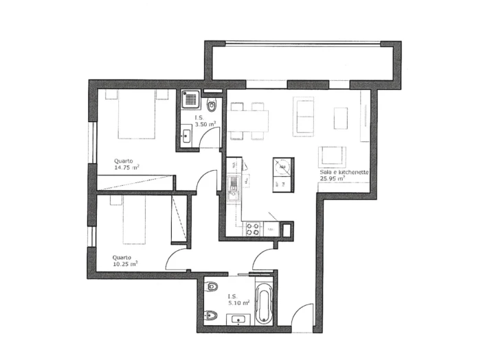 Apartamento T2 para Venda em Pontinha e Famões Planta 1