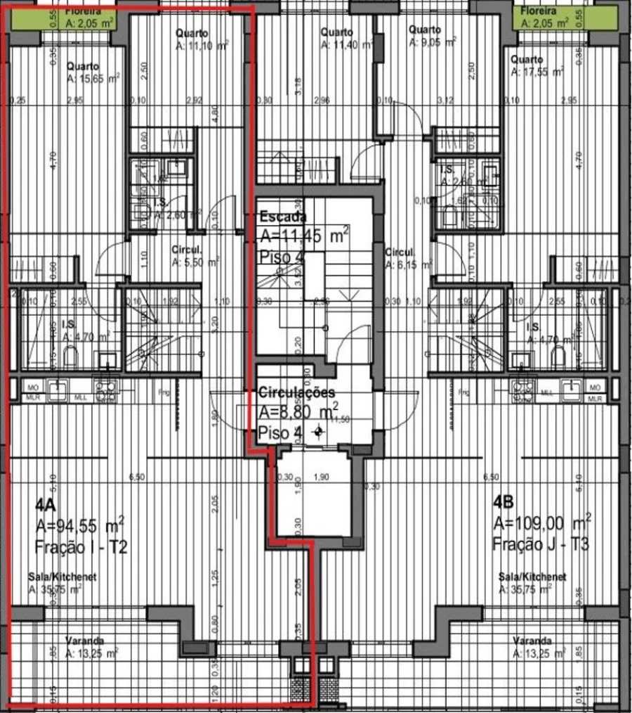 Apartamento T2 para Venda em Montijo e Afonsoeiro Planta 1