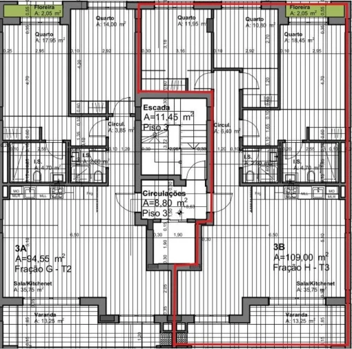 Apartamento T3 para Venda em Montijo e Afonsoeiro Planta 1
