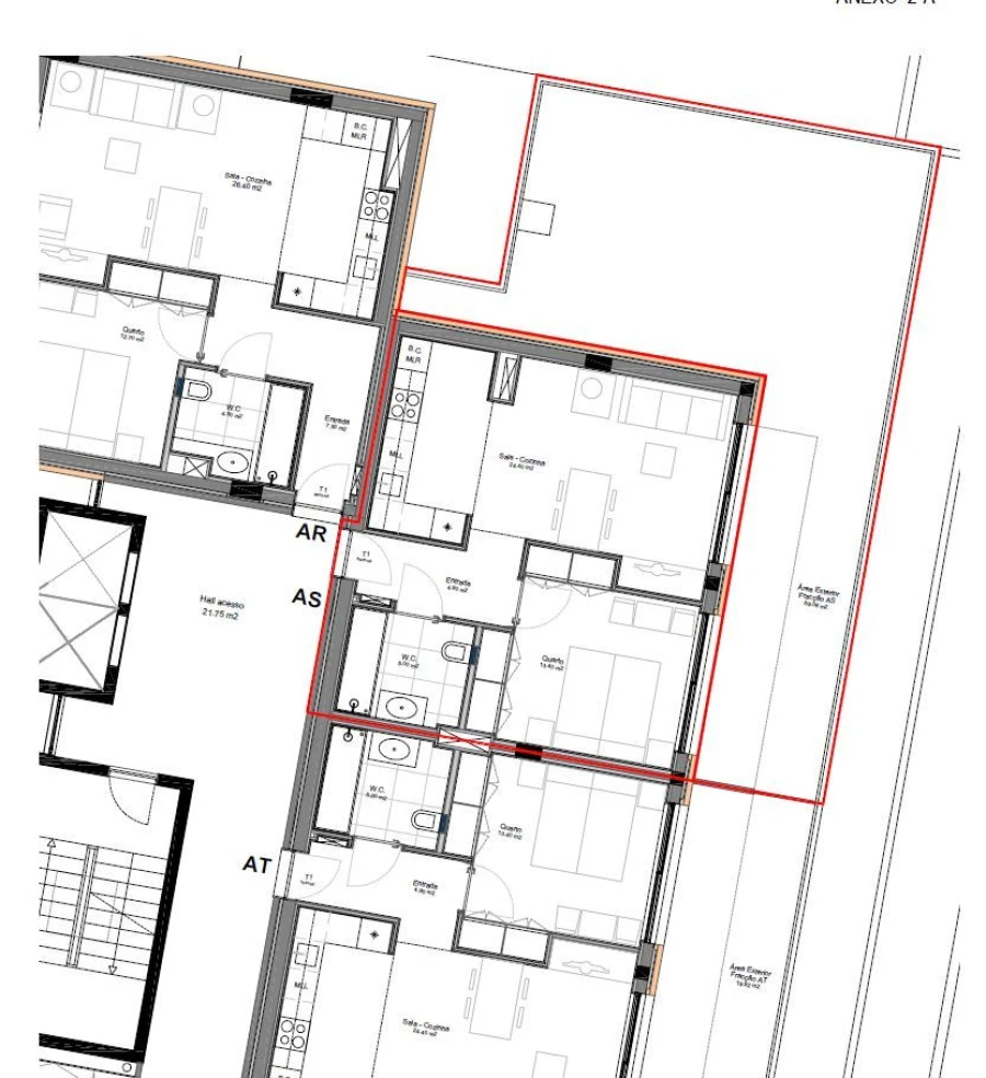Apartamento T1 para Venda em Azurem Planta 14