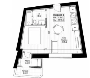 Apartamento T0 para Venda em Santa Marinha e São Pedro da Afurada