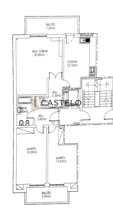 Apartamento T2 para Venda em Quelfes