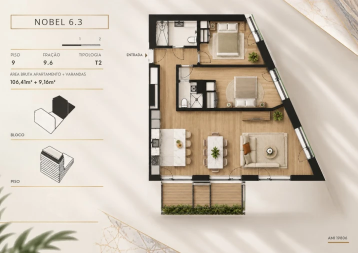 Apartamento T2 para Venda em Campanhã Planta 1