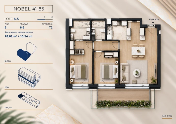 Apartamento T2 para Venda em Campanhã Planta 1