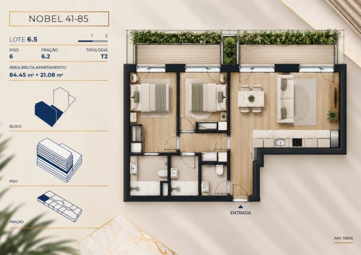 Apartamento T2 para Venda em Campanhã Planta 1