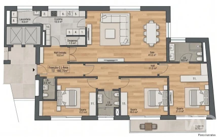 Apartamento T3 para Venda em Aldoar, Foz do Douro e Nevogilde
