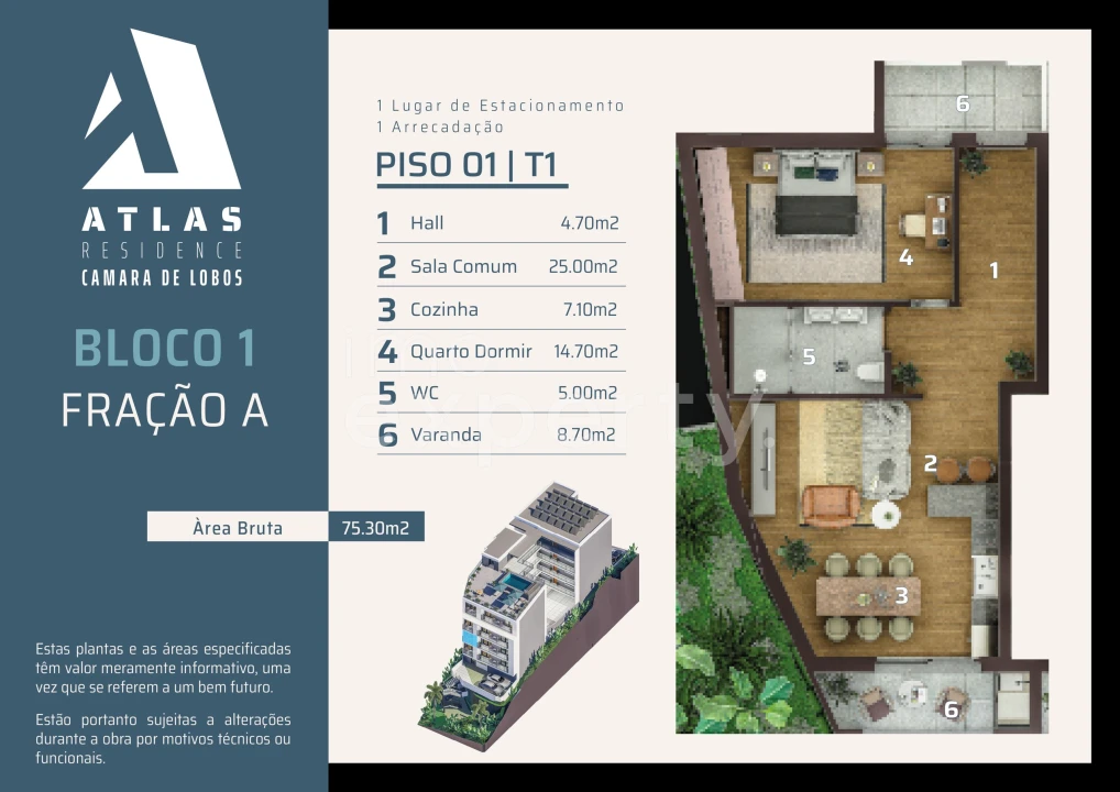Apartamento T1 para Venda em Camara de Lobos Foto 13
