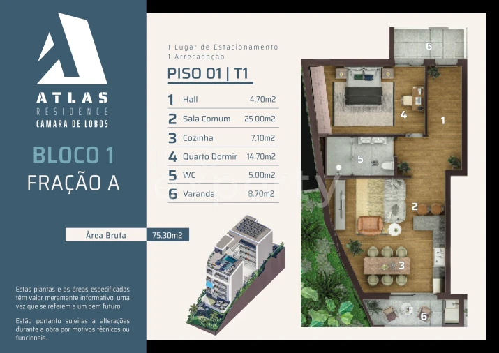 Apartamento T1 para Venda em Camara de Lobos Foto 13