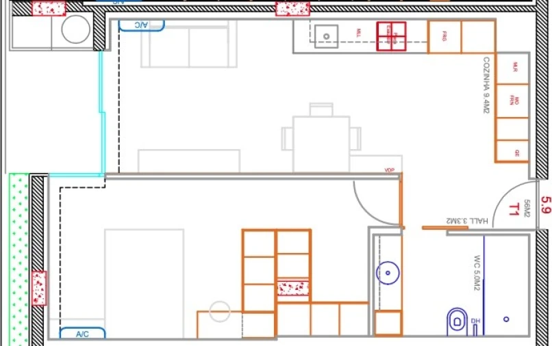 Apartamento T1 para Venda em São Vitor (Braga) Planta 1