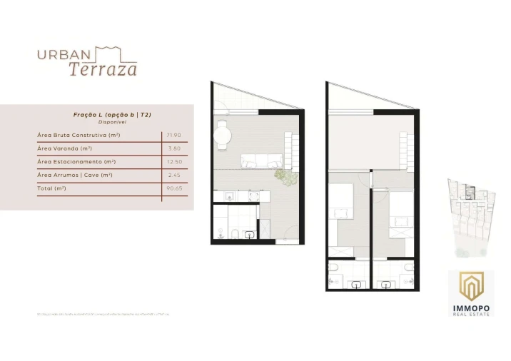 Apartamento T2 para Venda em São Mamede de Infesta e Senhora da Hora Planta 2
