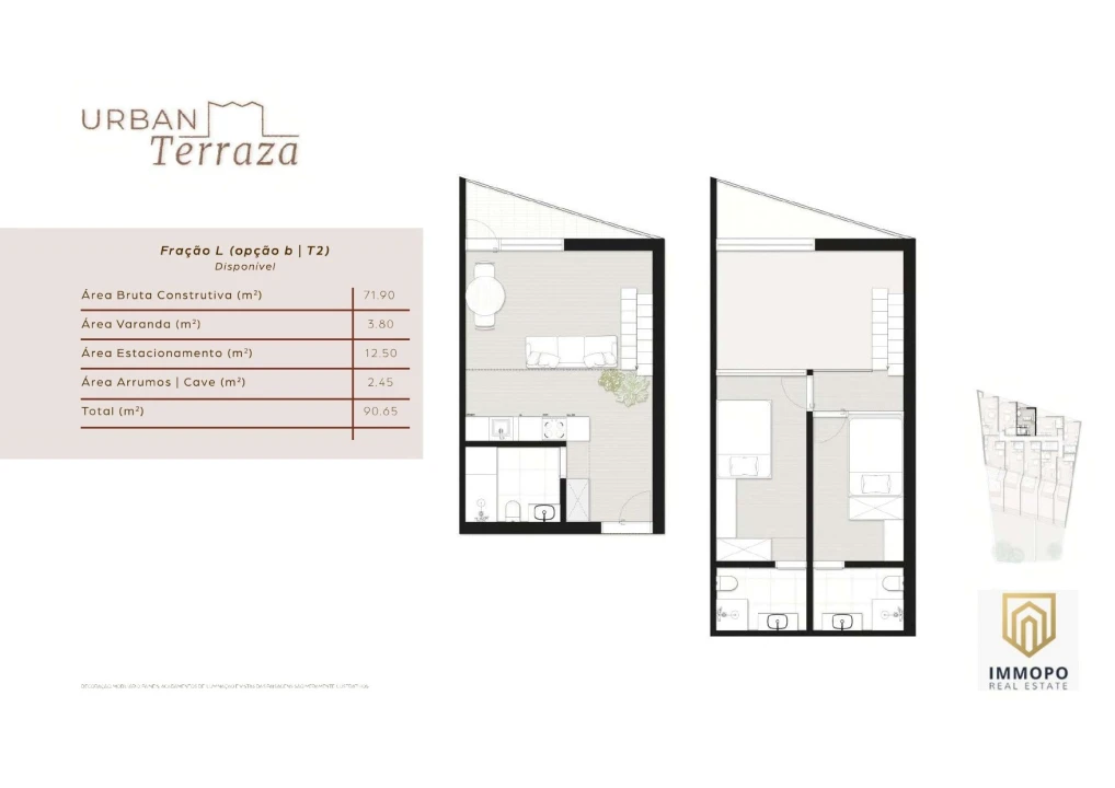 Apartamento T2 para Venda em São Mamede de Infesta e Senhora da Hora Planta 2