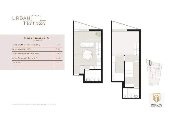 Apartamento T2 para Venda em São Mamede de Infesta e Senhora da Hora Planta 2