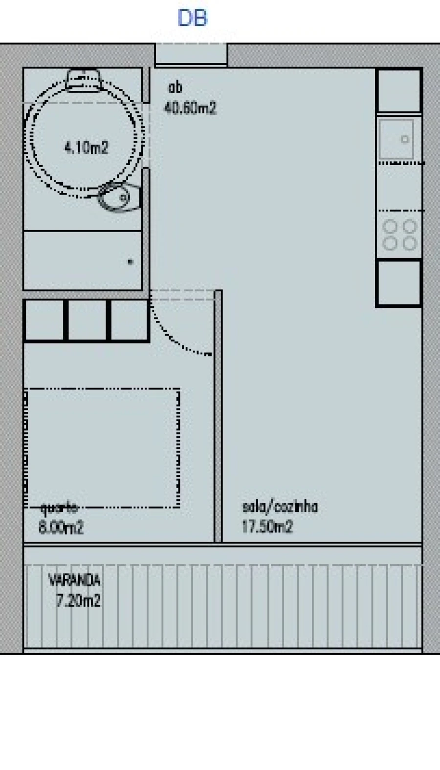 Apartamento T1 para Venda em São Mamede de Infesta e Senhora da Hora Planta 1