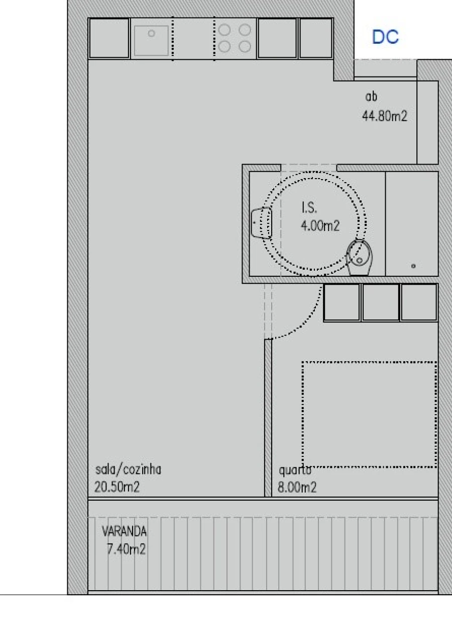 Apartamento T1 para Venda em São Mamede de Infesta e Senhora da Hora Planta 1