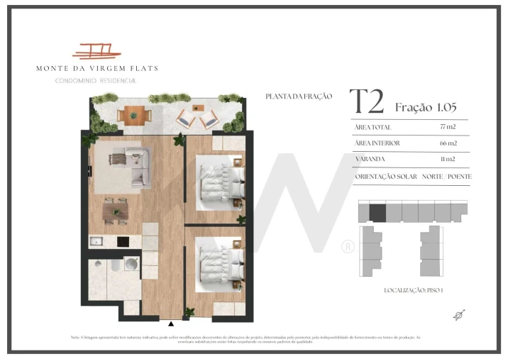 Apartamento T2 para Venda em Vilar de Andorinho Planta 1