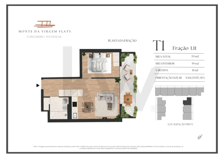 Apartamento T1 para Venda em Vilar de Andorinho Planta 1