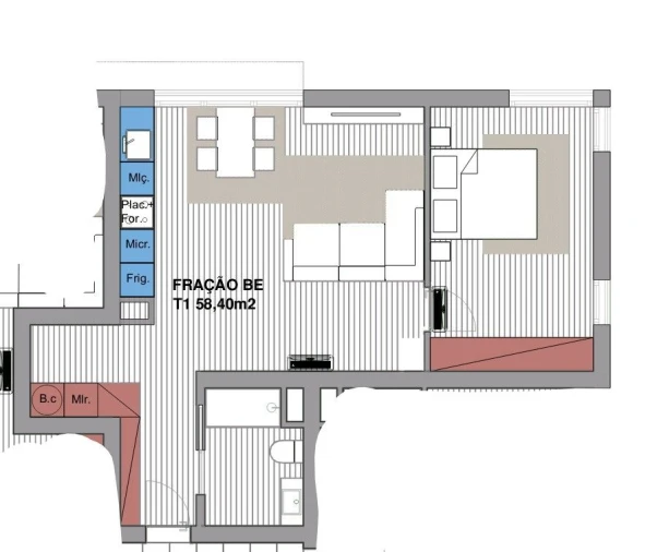 Apartamento T1 para Venda em Seide Planta 1