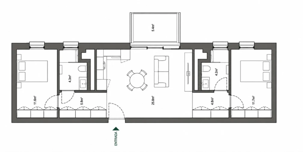 Apartamento T2 para Venda em Rio de Mouro Planta 1