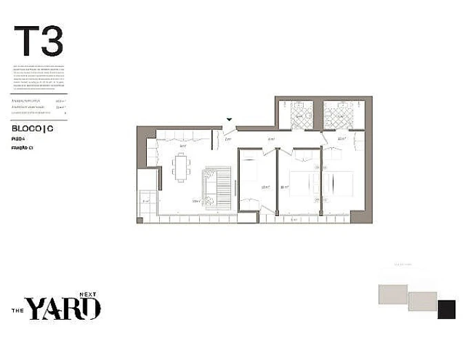 Apartamento T3 para Venda em Santa Marinha e São Pedro da Afurada Planta 1