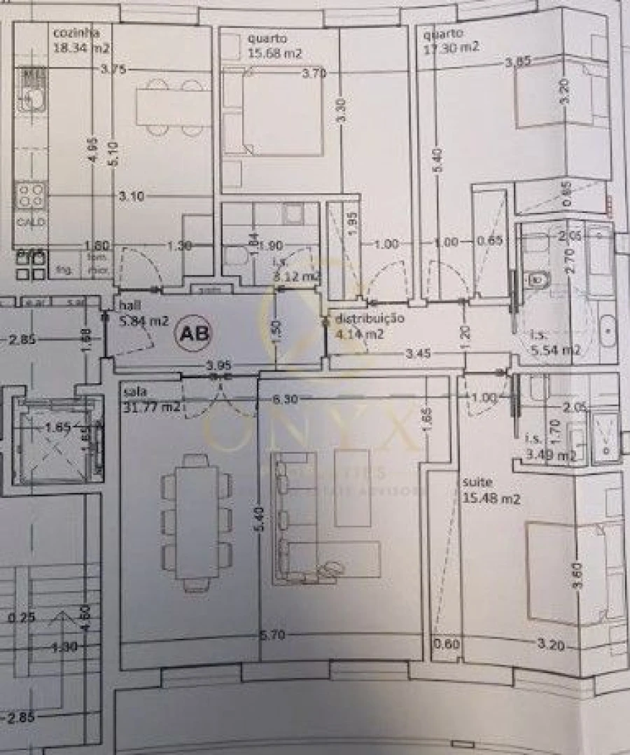 Apartamento T3 para Venda em Agualva e Mira-Sintra Planta 1