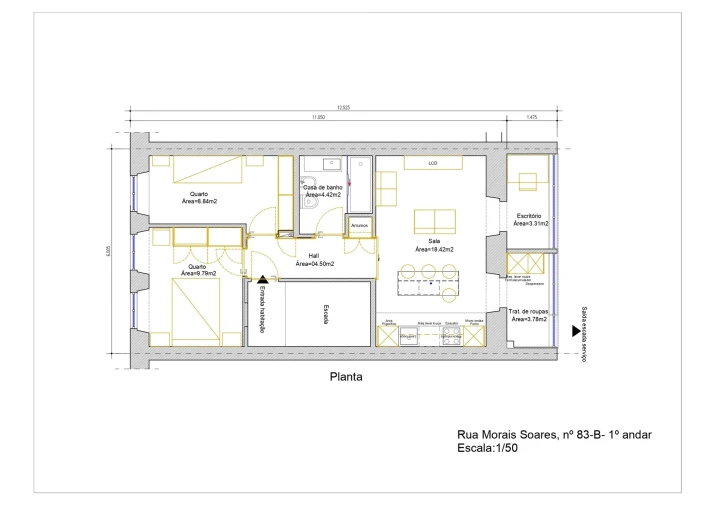 Apartamento T2 para Arrendamento em Penha de França Planta 1