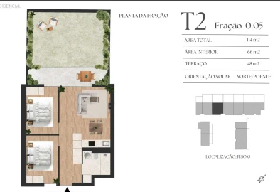 Apartamento T2 para Venda em Mafamude e Vilar do Paraíso