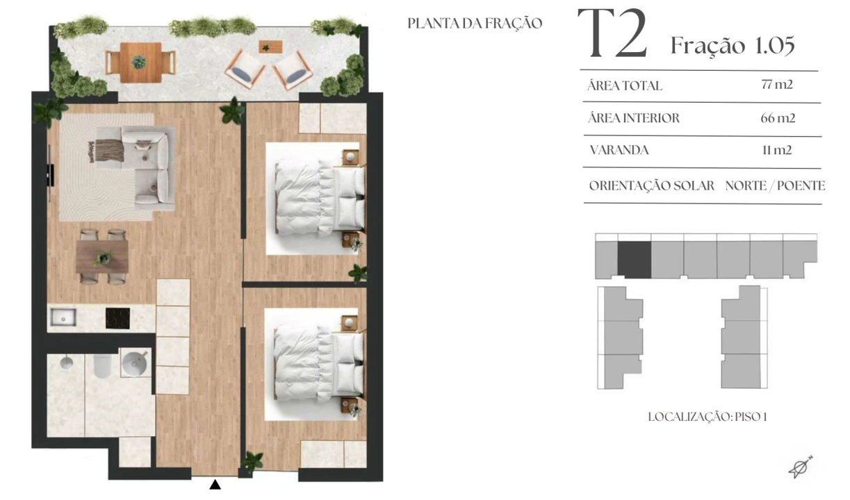 Apartamento T2 para Venda em Mafamude e Vilar do Paraíso Foto 1