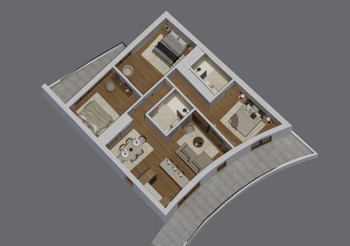 Apartamento T3 para Venda em Viseu Planta 1