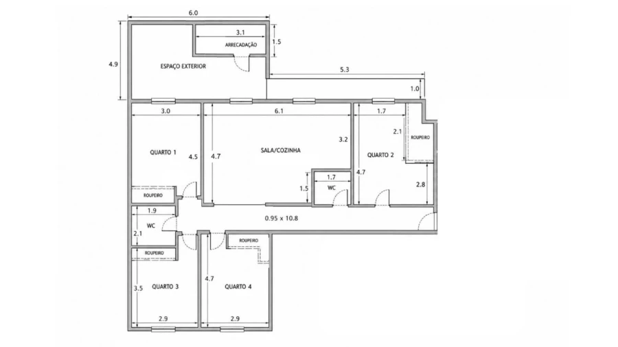 Apartamento T4 para Venda em União das Freguesias de Setúbal Planta 1