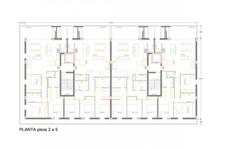 Apartamento T3 para Venda em Ferreiros e Gondizalves Planta 1