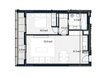 Apartamento T1 para Venda em Marvila