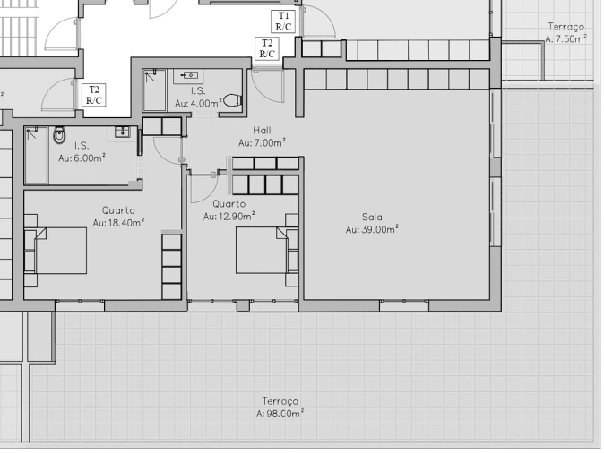 Apartamento T2 para Arrendamento em Ericeira Planta 1