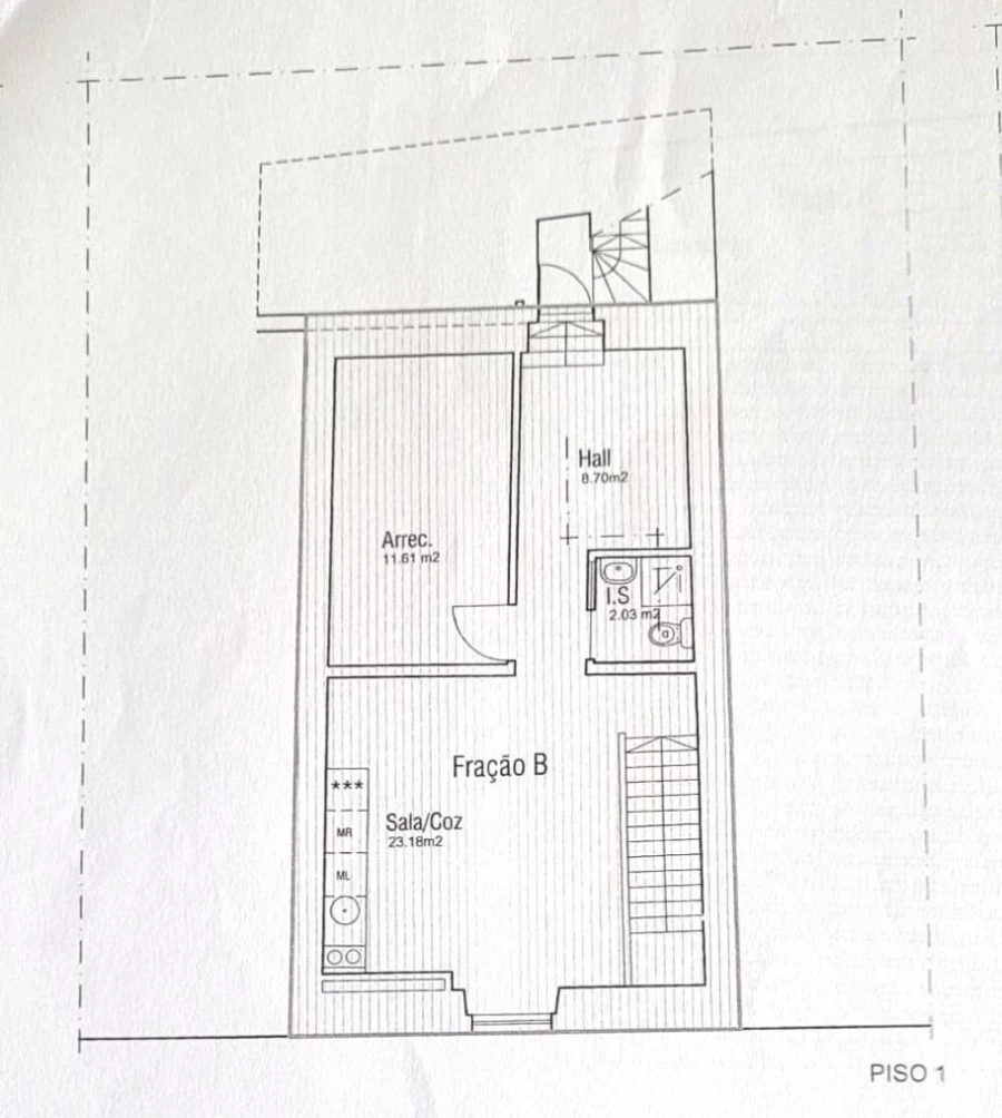 Apartamento T1 para Venda em Santa Maria do Castelo e Santiago e Santa Susana Planta 1