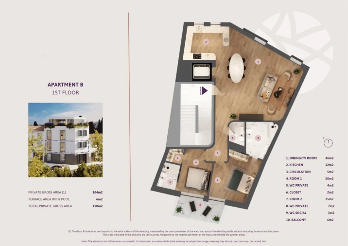 Apartamento T2 para Venda em Lagos (São Sebastião e Santa Maria) Planta 1