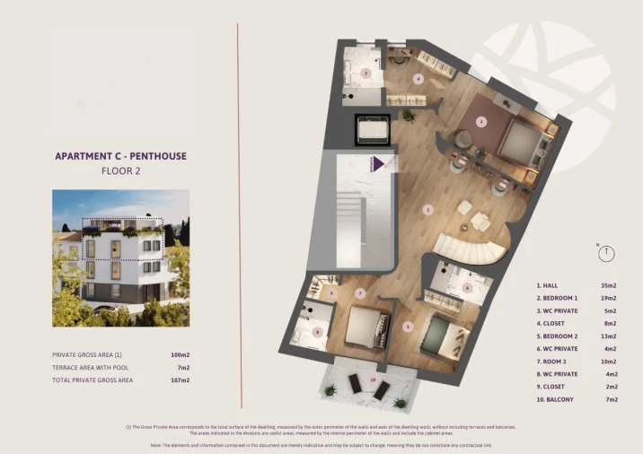 Apartamento T3 para Venda em Lagos (São Sebastião e Santa Maria) Planta 2