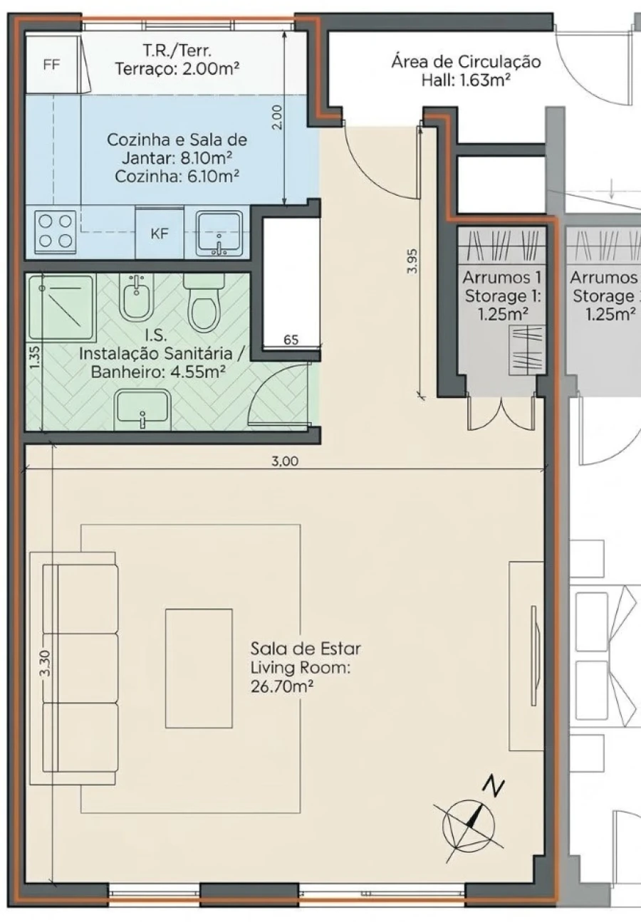 Apartamento para Venda em Malagueira e Horta das Figueiras Planta 1