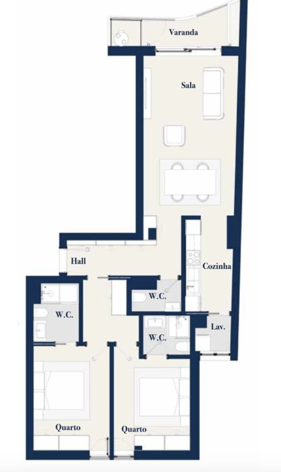 Apartamento T2 para Venda em Esgueira Planta 1