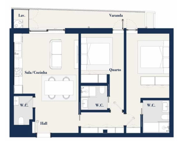Apartamento T2 para Venda em Esgueira Planta 1