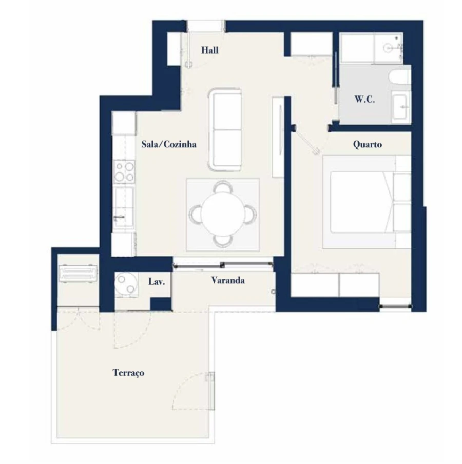 Apartamento T1 para Venda em Esgueira Planta 1