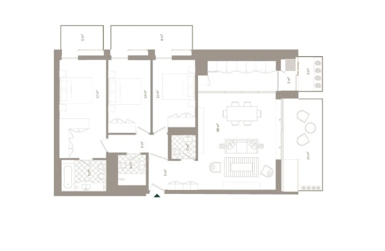 Apartamento T3 para Venda em Santa Marinha e São Pedro da Afurada Planta 1