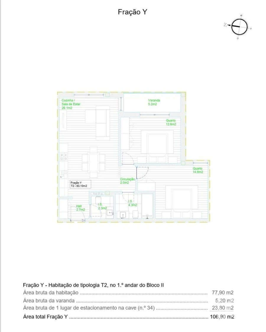 Apartamento T2 para Venda em Barcelos, V.Boa, V.Frescainha Foto 18