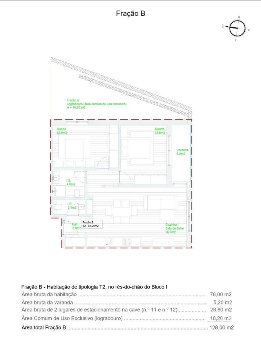 Apartamento T2 para Venda em Barcelos, V.Boa, V.Frescainha Foto 18