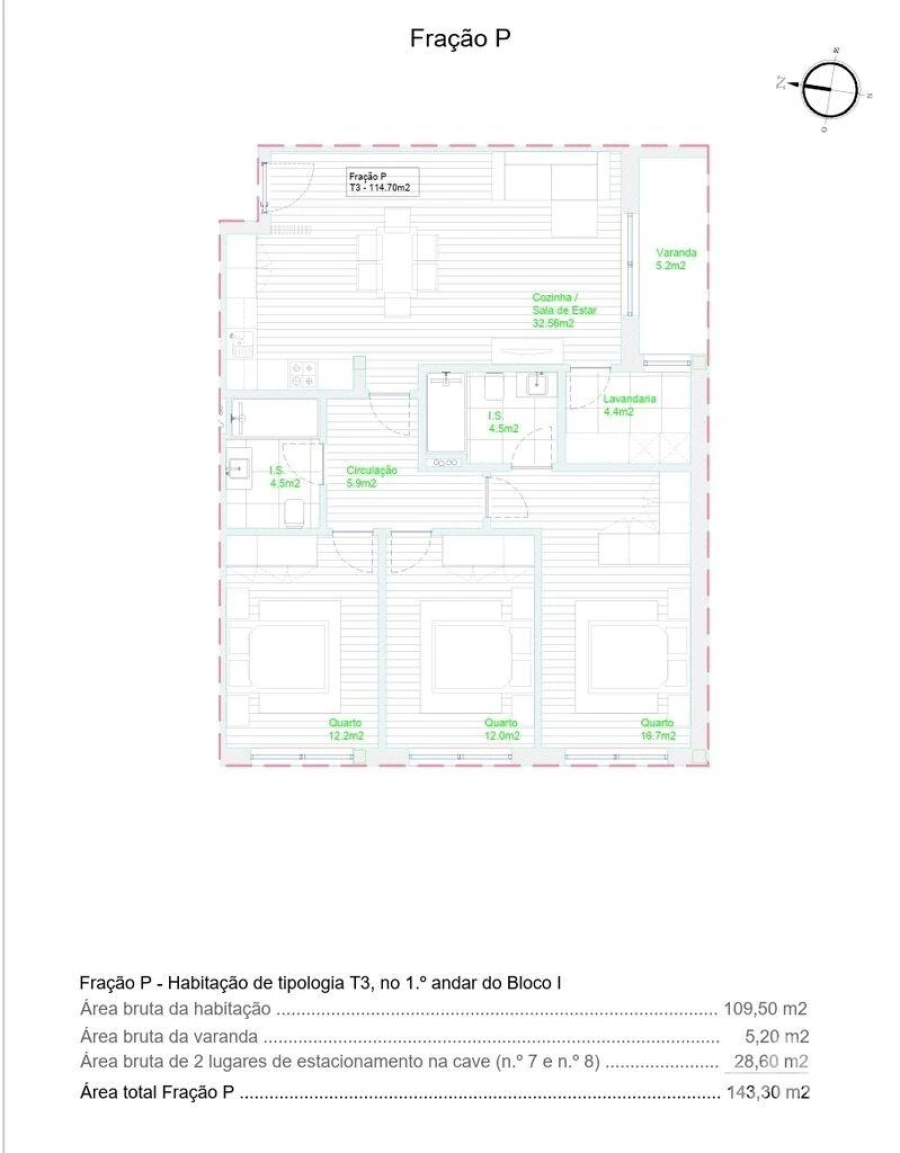 Apartamento T3 para Venda em Barcelos, V.Boa, V.Frescainha Foto 18