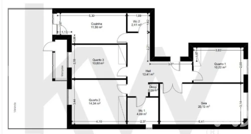 Apartamento T3 para Venda em Subportela, Deocriste e Portela Susã