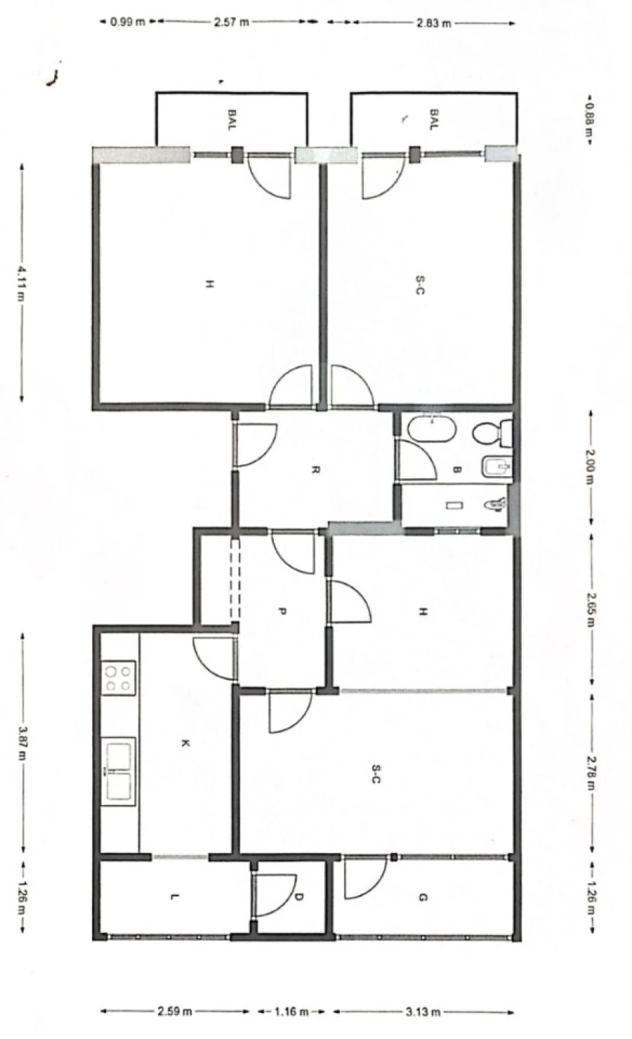 Apartamento T2 para Venda em Carnaxide e Queijas Planta 1